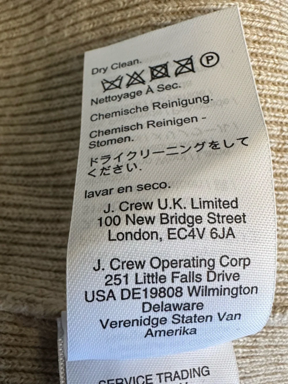 J. Crew Cream Ribbed Crewneck Sweater